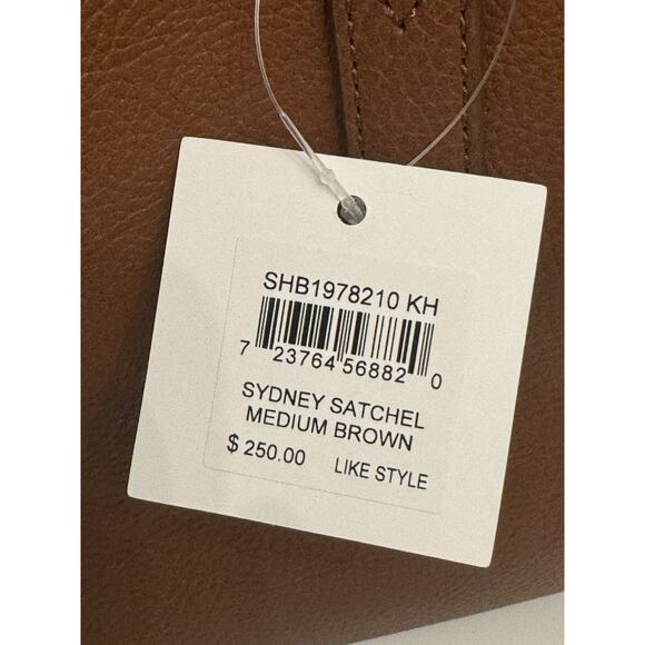 NWT Fossil Sydney Satchel Handbag Crossbody Strap Medium Brown Leather - Picture 11 of 15